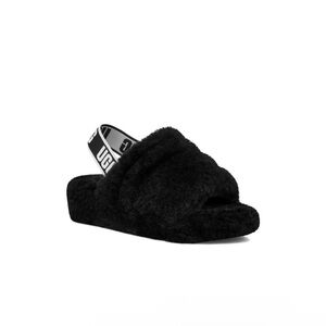 UGG Black Fuzzy Slide Sandals